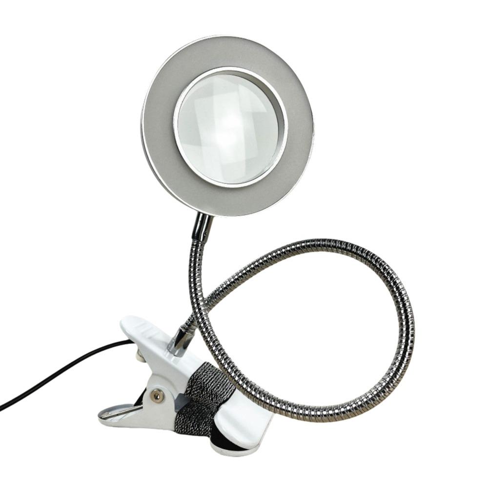 Adjustable Levels LED Magnifying Glass Lamp 5X Magnification Clip On Desk Lamp  Tattoo Art