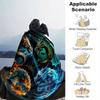 1pc Composition of Fire Water Earth and Air Dragons Blanket  Soft Throw for Home Decor, Gift Idea, Living Room, Travel, Camping, Car Blankets