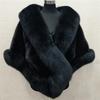 Sciarpa a mantella da donna in pelliccia sintetica effetto pelo di volpe e visone, mantella in pelliccia sintetica, scialle per abito, nuovo inverno