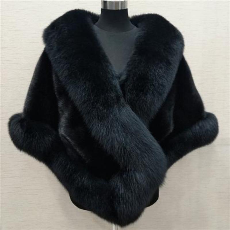 Sciarpa a mantella da donna in pelliccia sintetica effetto pelo di volpe e visone, mantella in pelliccia sintetica, scialle per abito, nuovo inverno