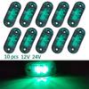 10Pcs Led Side Marker Lights 12v 24v Trailer Trucks Car Warning Lamp Clearance Signal Strobe Light Waterproof Oval Amber Lamp