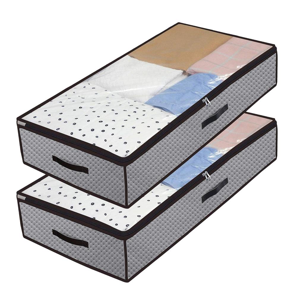 2 x praktische Aufbewahrungstasche, robuste Unterbett-Aufbewahrungsbox für Steppdecken