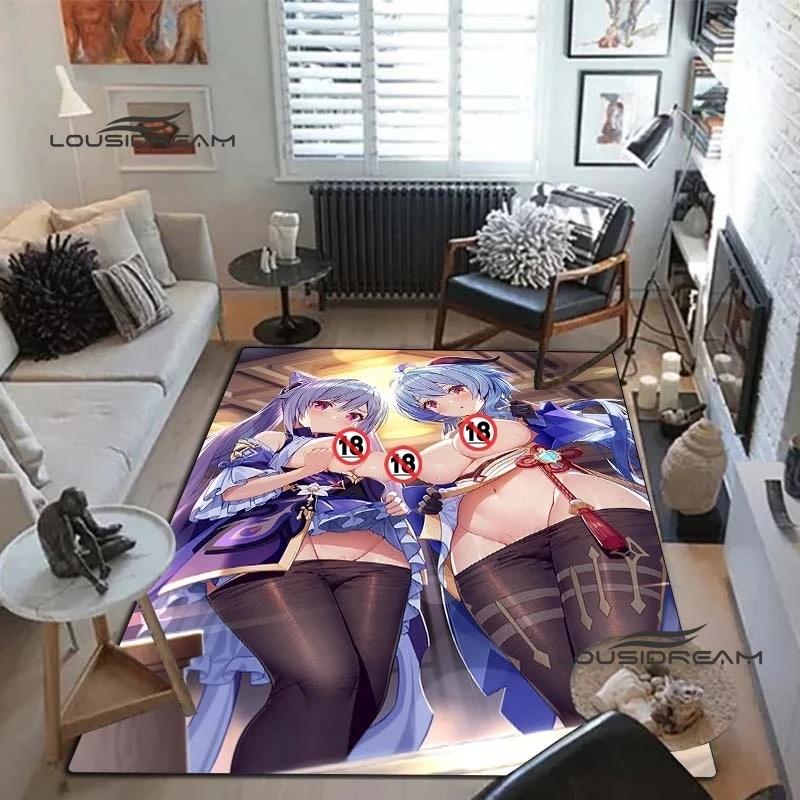 Genshin Beauty Sexy Carpet and Rug Game Otaku Anime Rug Living Room Bedroom Area Soft Carpet Study Porch Bedside Non-slip Mat