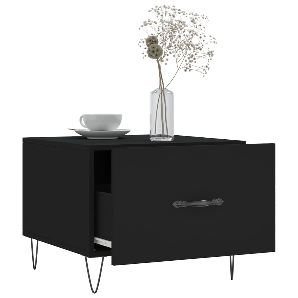 Coffee Tables 2 Pcs Black 50x50x40 Cm Engineered Wood
