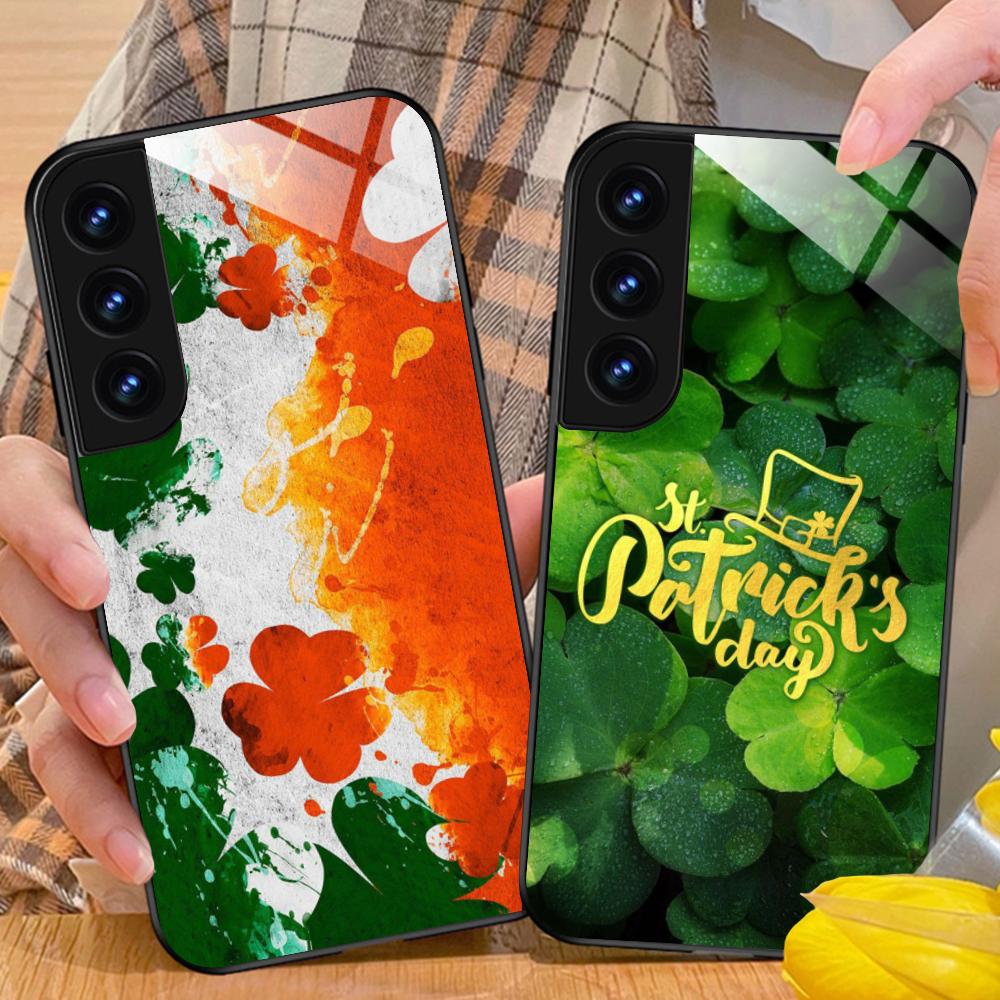 Saint Patrick's Day Mobile Phone Case for Samsung Galaxy A56 55 54 53 52 51 36 35 34 23 16 15 5G Glass Colorful Cover Smartphone