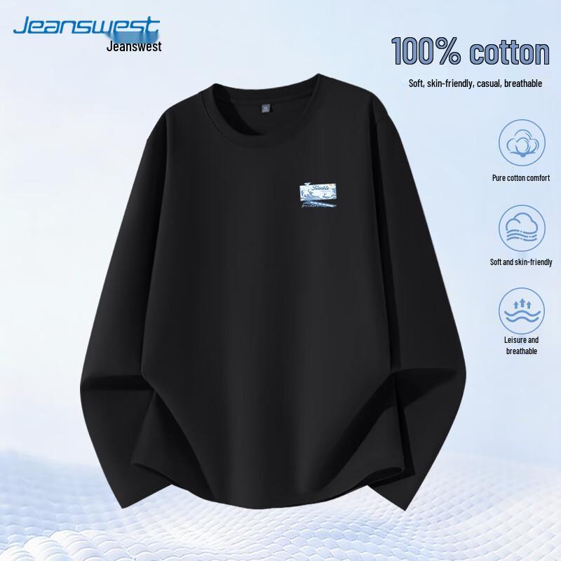 Jeanswest Men s Heavyweight Cotton Long-Sleeve T-Shirt XL