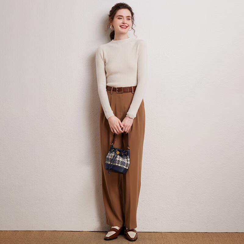 Fanzhen Women's 100% Cashmere Slim-fit Knit Sweater