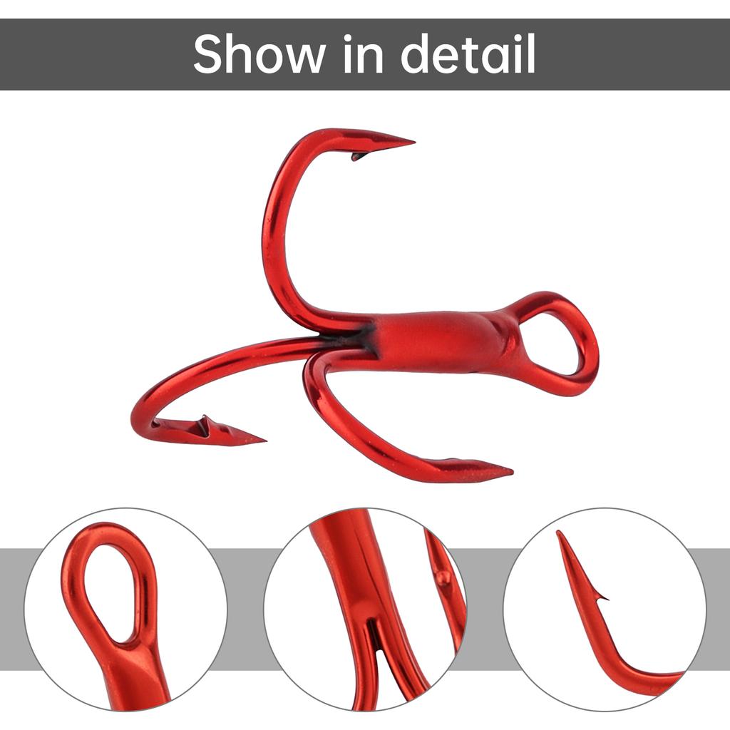 165pcs High Carbon Steel Barbed Treble Hooks Connector Circle Set Assorted Sizes 2#-10# with Storage Box