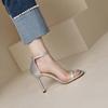 Women's High-heeled Sandals Summer New Simple and Versatile Thin-heeled Large-size Open-toed Sandals