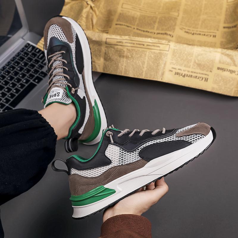 Men’s Sports Basketball Shoes Street Style Running Sneakers Students Over Sized Breathable Mesh Shoes Low Top