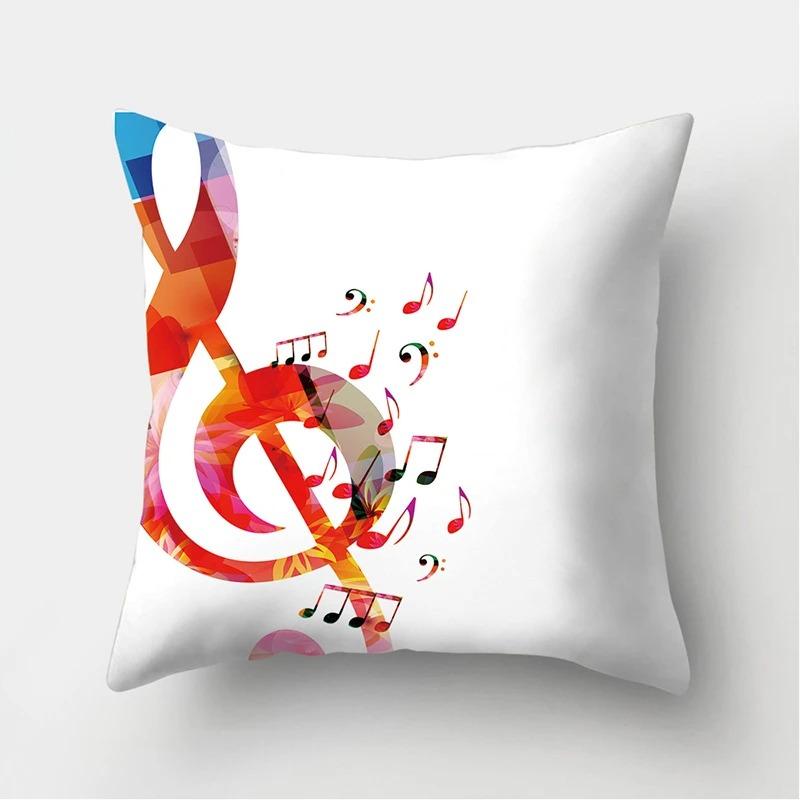 Colorful Graffiti Musical Instrument Print Pillowcase Car Ornaments Office Living Room Home Pillowcase