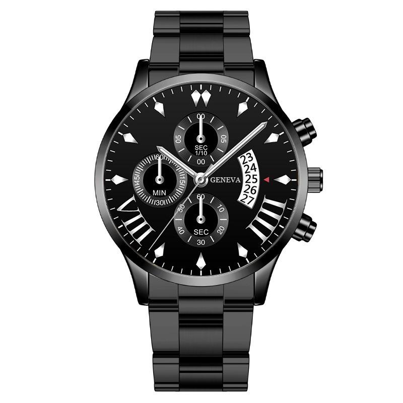 Popular Fashion Calendar Three-Eyed Men's Watch Men's Watch Steel Belt Quartz Watch Manufacturer Spot