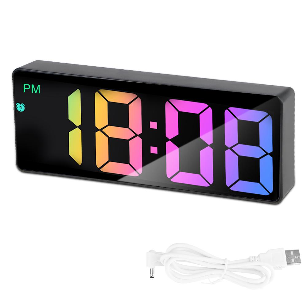 

Электронные студенческие цифровые часы с функцией двойного повтора будильника светодиодный будильник с голосовым управлением температура 12/24 часа