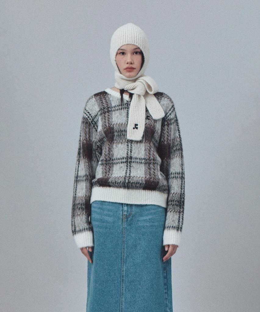 REST&RECREATION Hairy Scarf Beanie - Ivory