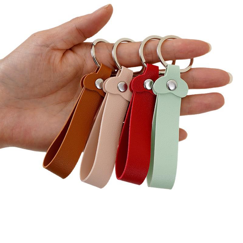 Cross-Border Multi-Functional Macaron Leather Car Keychain: Personalized, Creative, Multi-Color Metal Design.
