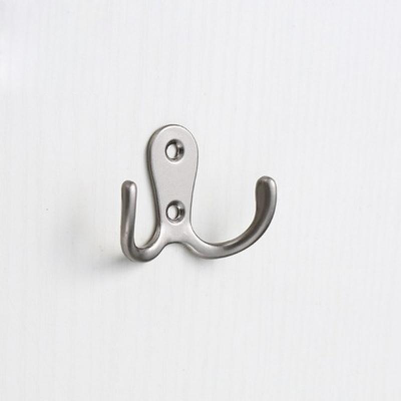 10pcs Coat Hooks 2 Hole Wall-mounted 2-Pronged Clothes Hook Towel Hook Coat Hanger for Robes Coats Hats Keys Towels Black