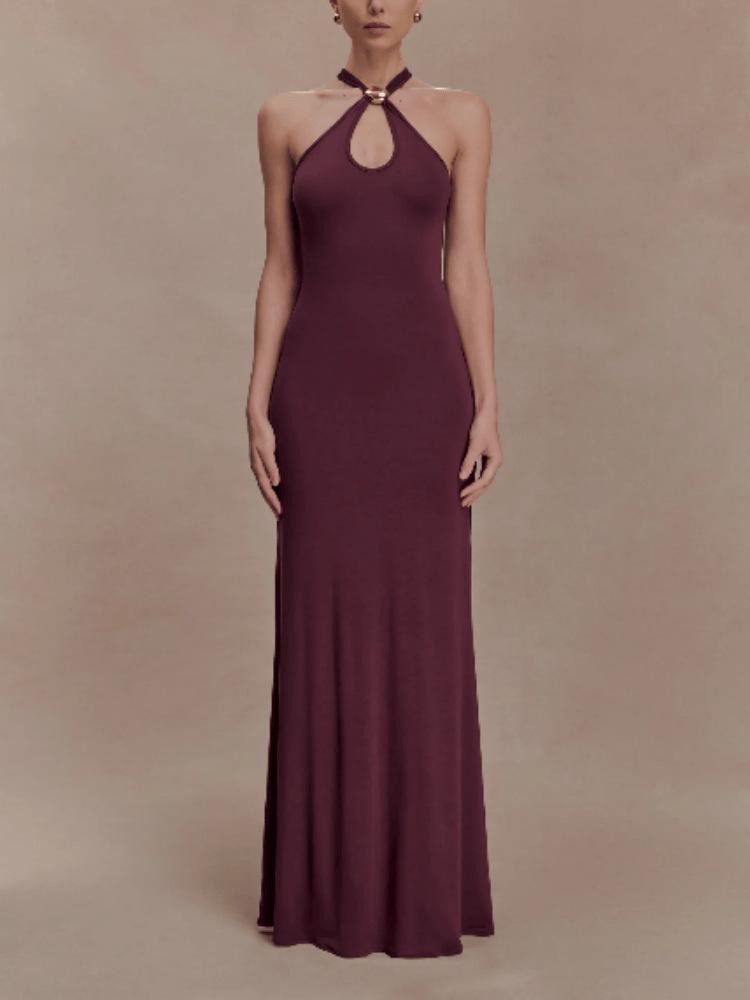 Women's Sexy Halter Slim Fit Bodycon Fishtail Long Dress - New Style for Europe & America