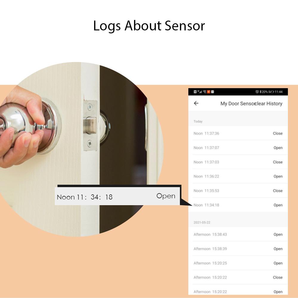 4 Pack Mini Door Window Alarm Home Security TY APP 2.4G WIFI Wireless Magnetic Sensor Anti-Theft