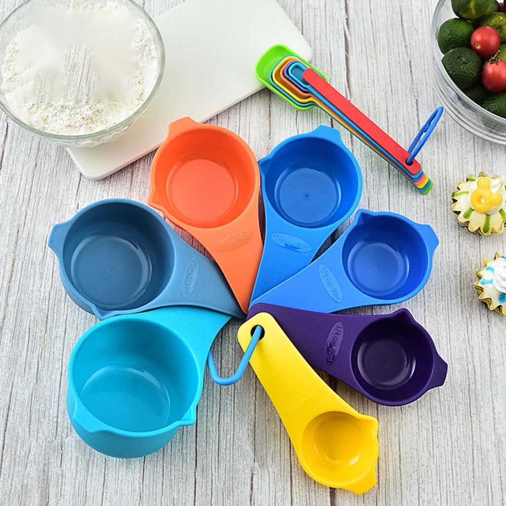 7-Piece Plastic Texture Measuring Seasoning Spoons Baking Scale Measuring Spoon/Cup Set Multifunctional Measuring Spoon