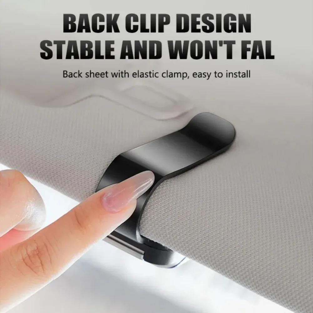 2 Pcs Car Sun Visor Glasses Ticket Card Clip Sunglasses Holder Auto Interior Accessories For Drivers