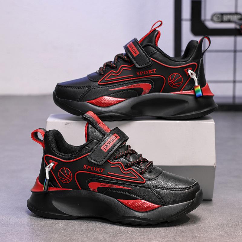 

2025 Детские кроссовки Подростковые Средние и Большие Детские туфли Липучка Легкие Амортизация 40 Ярдов Кроссовки для мальчиков 39