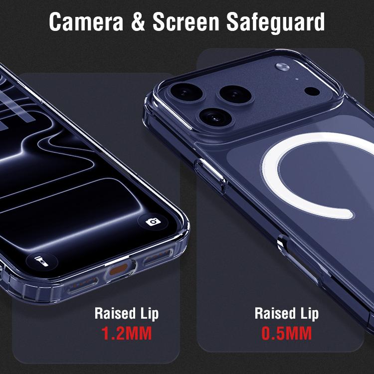 Us Warehouse Magnetic Case for Iphone 17 Pro Transparent TPU+PC Phone Protector Shell Support Wireless Charging Mag Back Cover