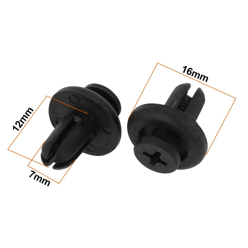 uxcell Plastic Rivets Fasteners Push Type Fender Clips 7mm Holes 10pcs