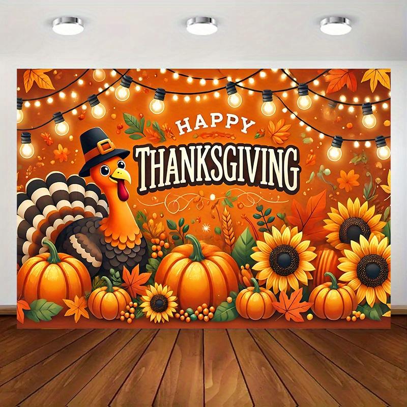 1 piece an energetic polyester background cloth with a Thanksgiving theme suitable for family gatheringszyc