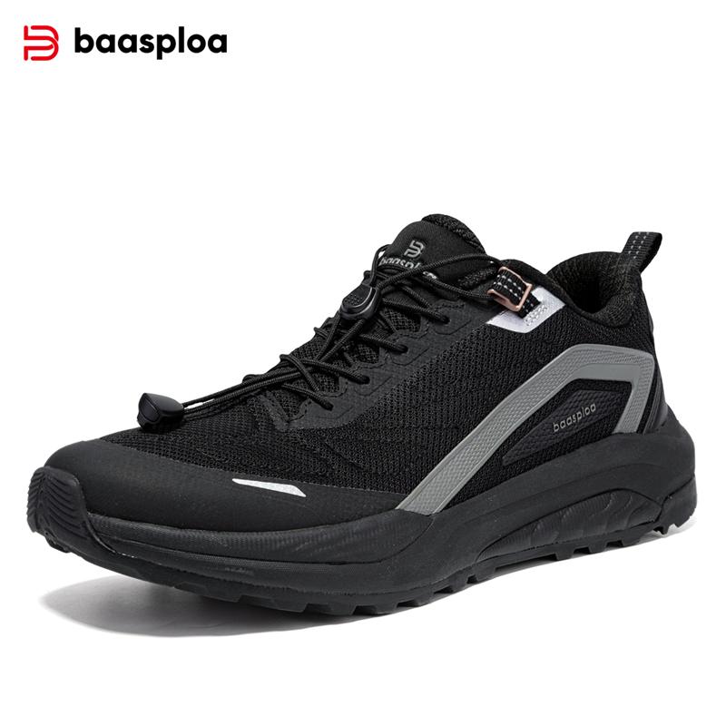 

Baasploa Men s Hiking Shoes Mesh Surface Breathable Anti-Slip Wear Outdoor Fast Lace-Up Hiking Shoes Fashion Men s Hiking Shoes 41 чёрный