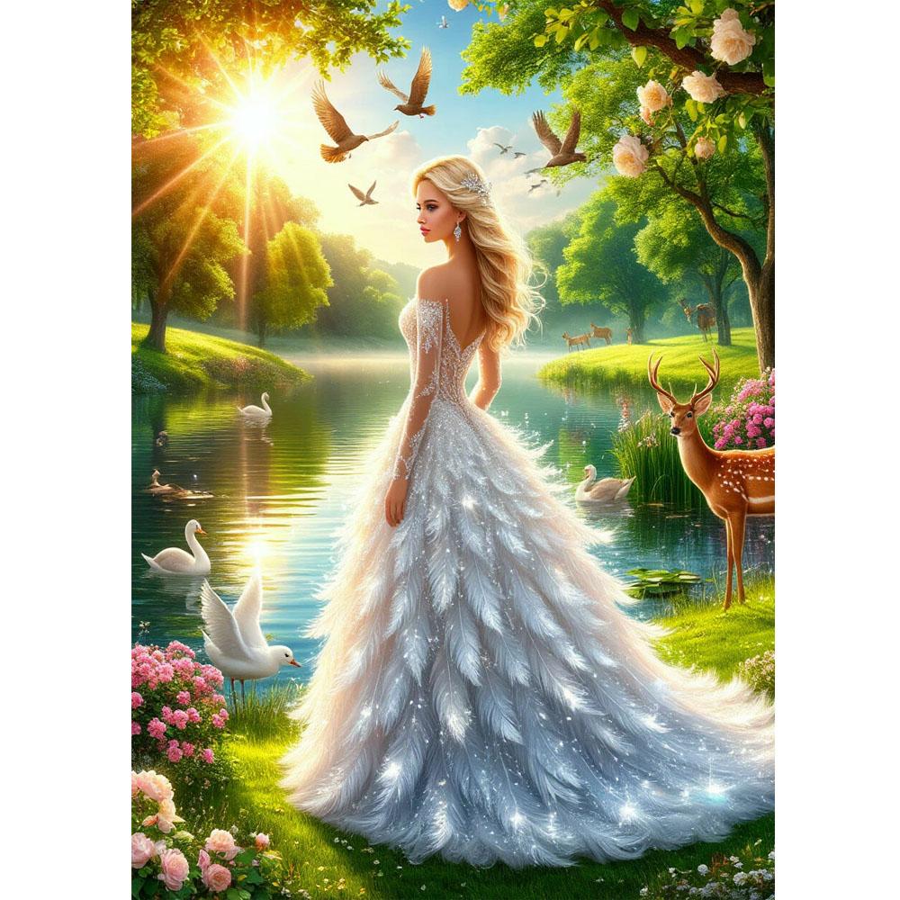 

Египетская женщина и тигр искусство DIY алмазная живопись наборы новые 2024 полная квадратная круглая алмазная мозаика вышивка крестом наборы round 50x40cm зелёный