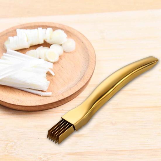 Stainless Steel Chopped Green Onion Knife Multi-Blade Kitchen Herb Cutter Multifunctional Scallion Shredding Tool Household Vegetable Slicer Gadget