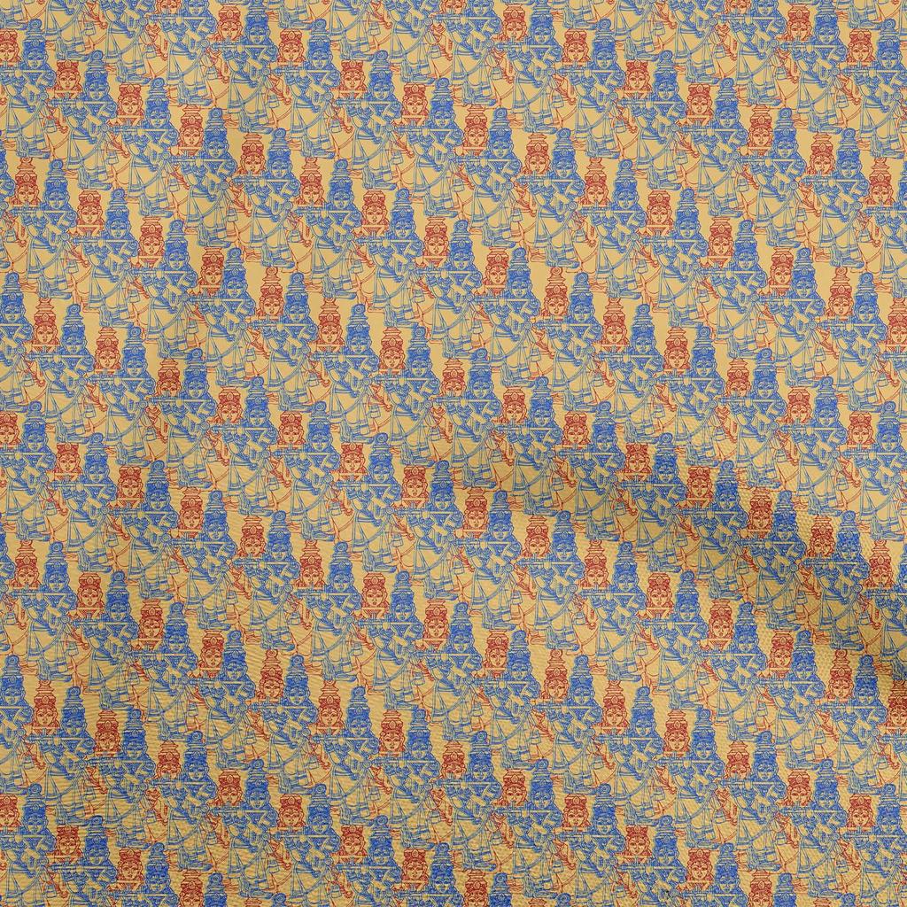 oneOone Cotton Flex Brown Fabric Kalamkari Quilting Supplies Print Sewing Fabric By The Yard 40 Inch