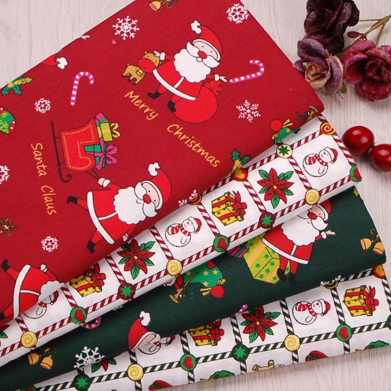 5pcs/Lot Sewing Quilting Fabrics 25x25cm Cotton Fabric Handmade Material Printed Cloth DIY Christmas Series Patchwork