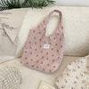Corduroy Printed Bear Canvas Bag Shoulder Bag Commuter Large Capacity Vest Bag