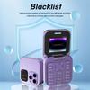 Ny i16 Pro Søt Flipblokk Mobiltelefon Doble SIM-kort 1,77" Skjerm Hurtigtaster Magisk Stemme Svarteliste Mini Boks Mobiltelefon 3,5 mm Jack