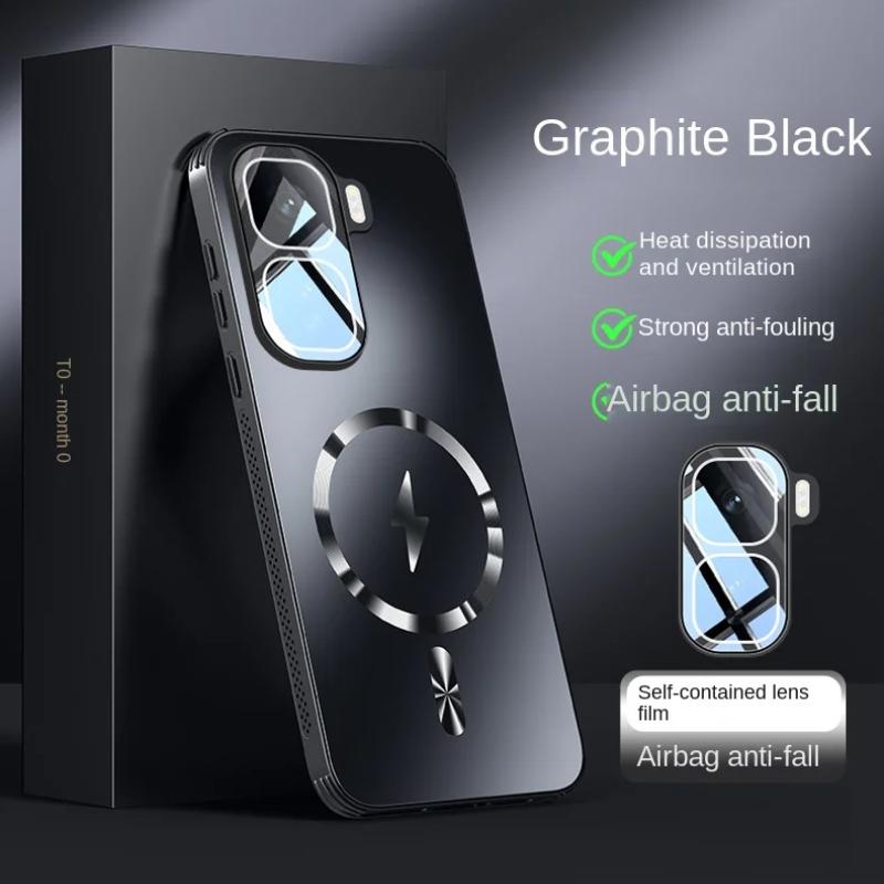 

для чехла Magsafe для VIVO IQOO Neo 10 Pro Матовая противоударная защитная пленка для объектива Задняя крышка для чехлов IQOO 13 12 Pro S20 IQOO Neo 10 чёрный