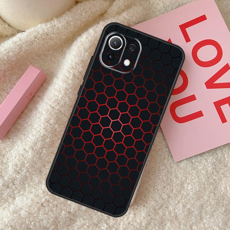 3D Hexagonal Lights Case For Xiaomi 14 15 Ultra 15T 14T 13T Pro 17 Pro Max POCO X7 Pro X3 X5 X6 F5 F6 F7 Cover