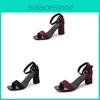 Womens High Heel Summer Sandals With Ankle Strap And Slipresistant Rubber Sole
