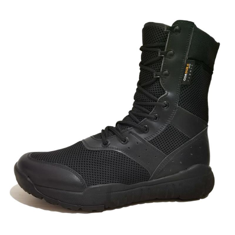 Men's Summer Tactical Desert Boots - High-Top Mesh, Ultra-Light, Breathable Hiking Shoes with Soft Sole.