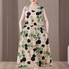 Abito estivo elegante da donna taglie forti, abito lungo senza maniche ampio, abbigliamento vintage femminile