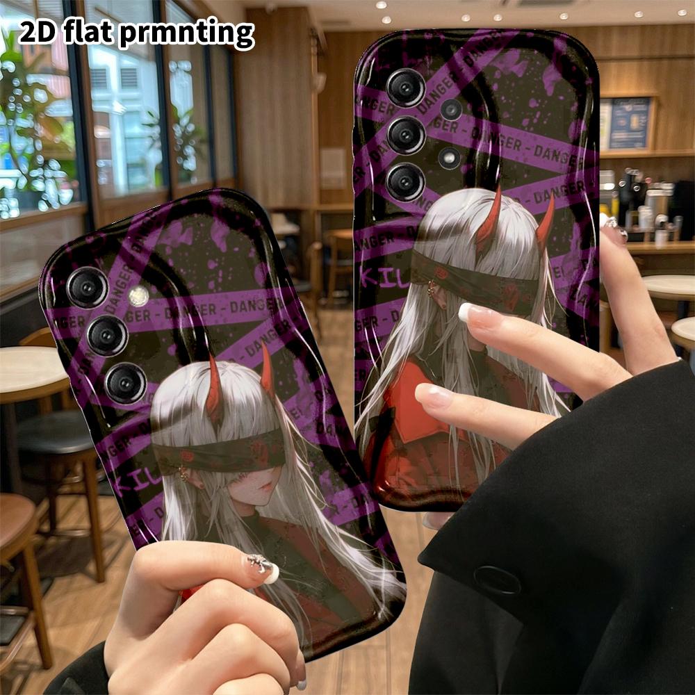 Phone case: 2D flat, suitable for Samsung Galaxy A34 A35 M05 M06 S20 S22 S21 FE Plus 5G, demon girl, perfect Christmas and Halloween holiday gift