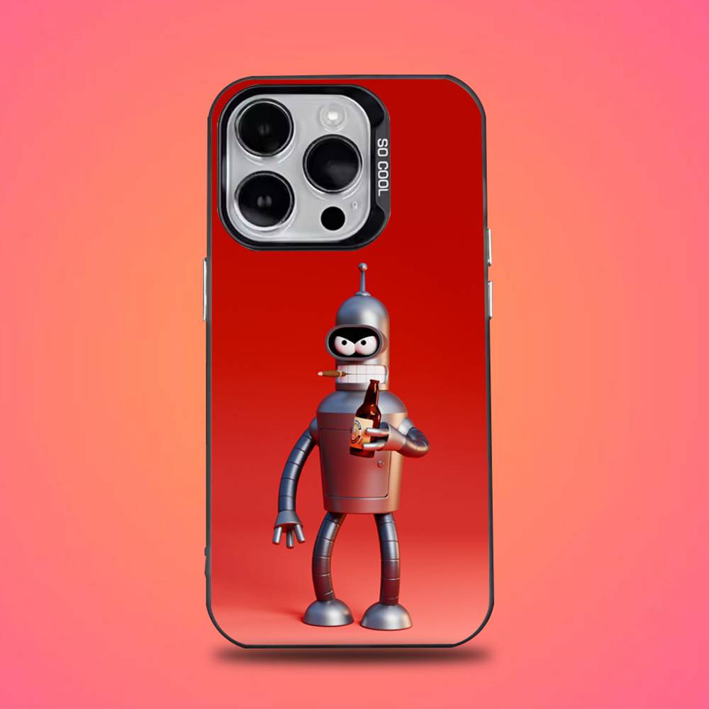 Cartoon F-Futurama Robot Phone Case For iPhone 16,15,14,13,12,11,Pro,Max,Plus,Mini,XS,SE Anti Fall Black Matte Hard Bumper