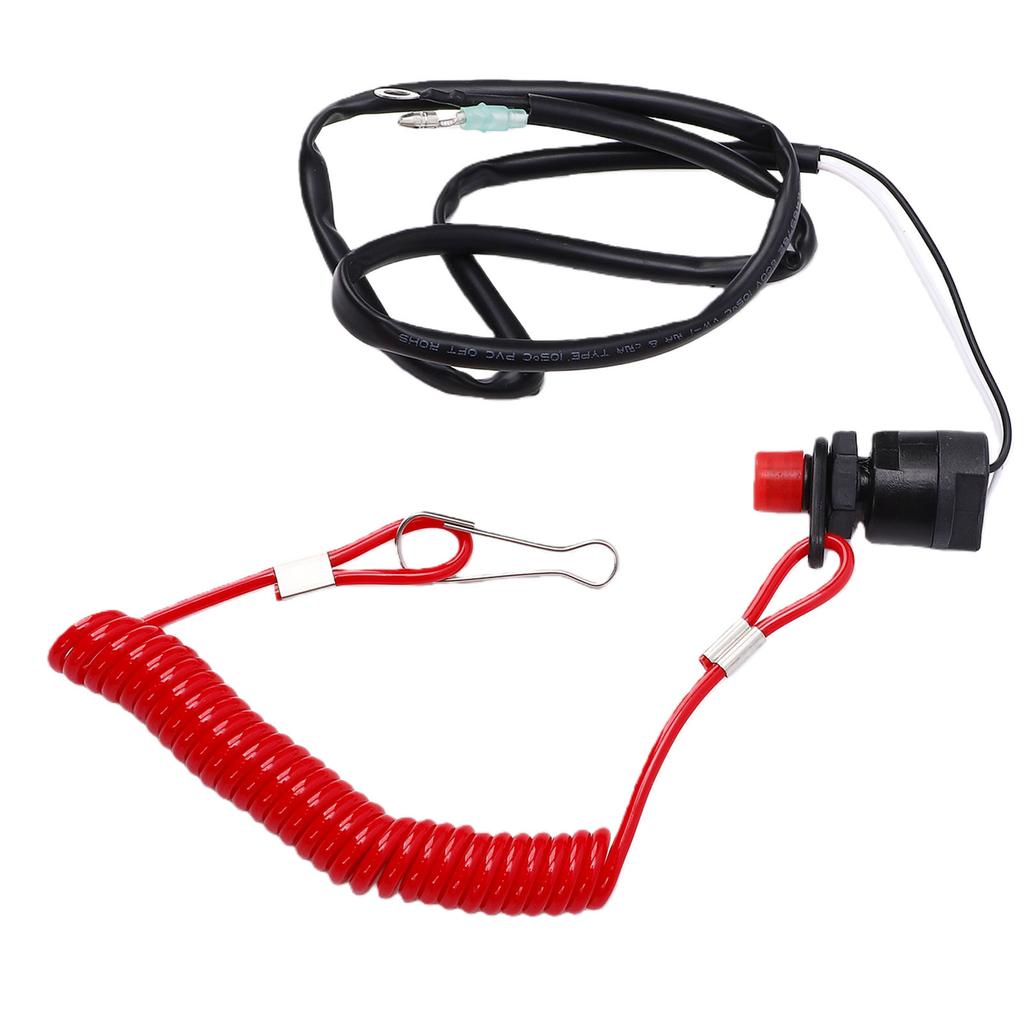 Boat Engine Motor Emergency Kill Stop Switch with Safety Lanyard for Outboard 15 25 30 40 Horsepower 6E9 82575 01 00