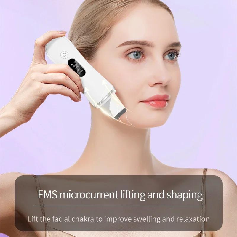 New Ultrasonic Skin Scrubber Facial Deep Cleansing Blackhead Remove Ultrasonic Cleansing Cavitation Peeling Shovel Skin Scrubber