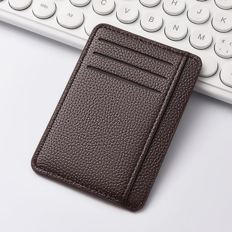 Ultra Thin Pu Leather Credit Card Wallet Minimalist Front Pocket Card Holder for Men Women Multiple Slot Portable Cash Purse