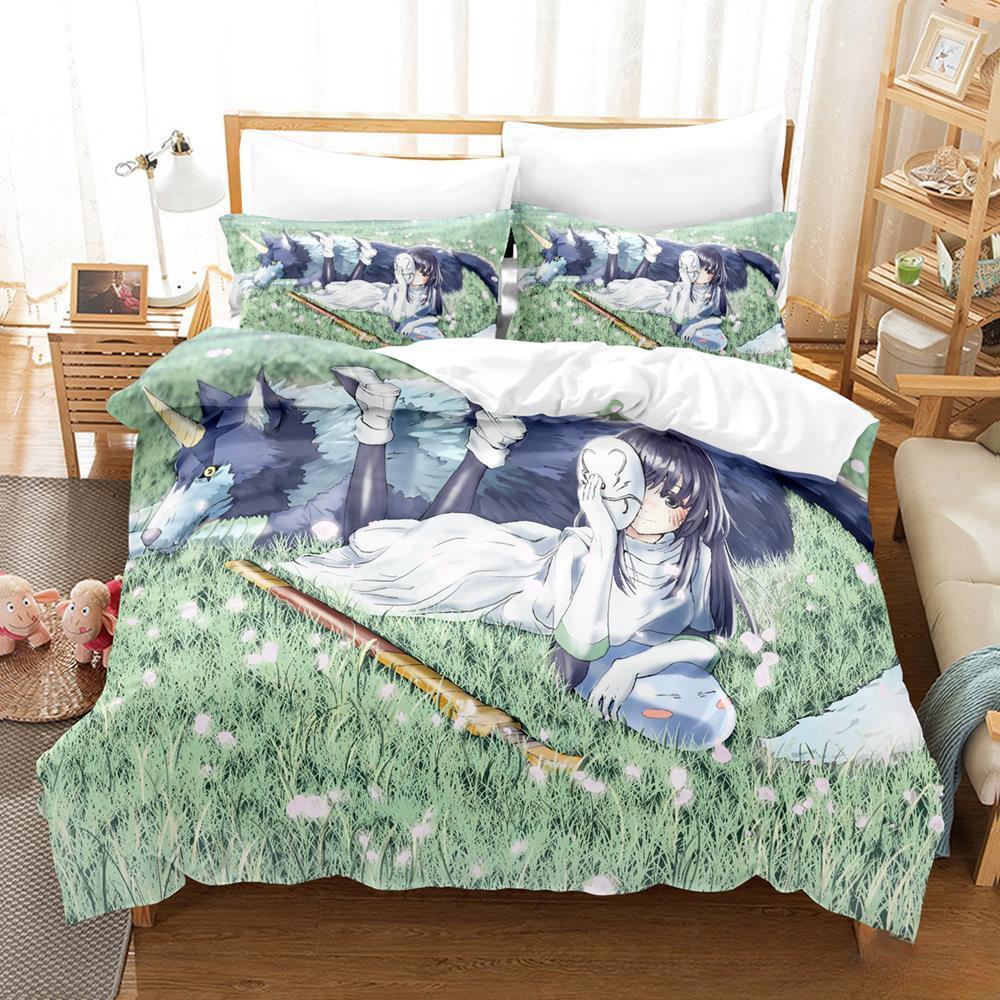 

That Time I Got Reincarnated As A Slime Bedding Set Single Twin Full Queen King Size Bed Set Adult Kid Bedroom Duvet Cover Sets EU single(135x200cm)