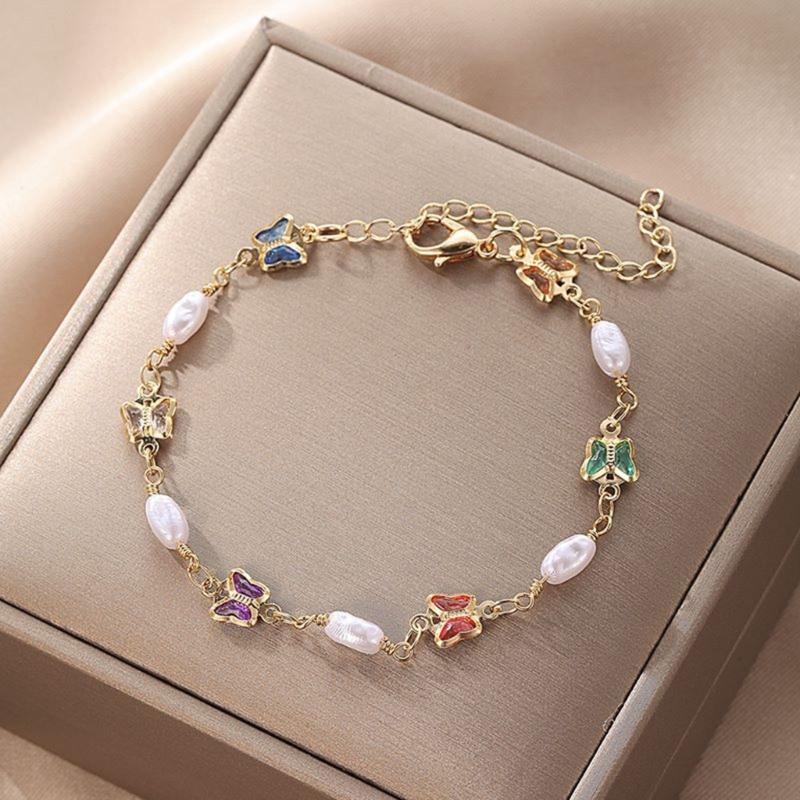 Women Bracelets Candy Color Bracelets Alloy Material Friendship Bracelets Beads Bangles Jewelry Gift for Women Girls