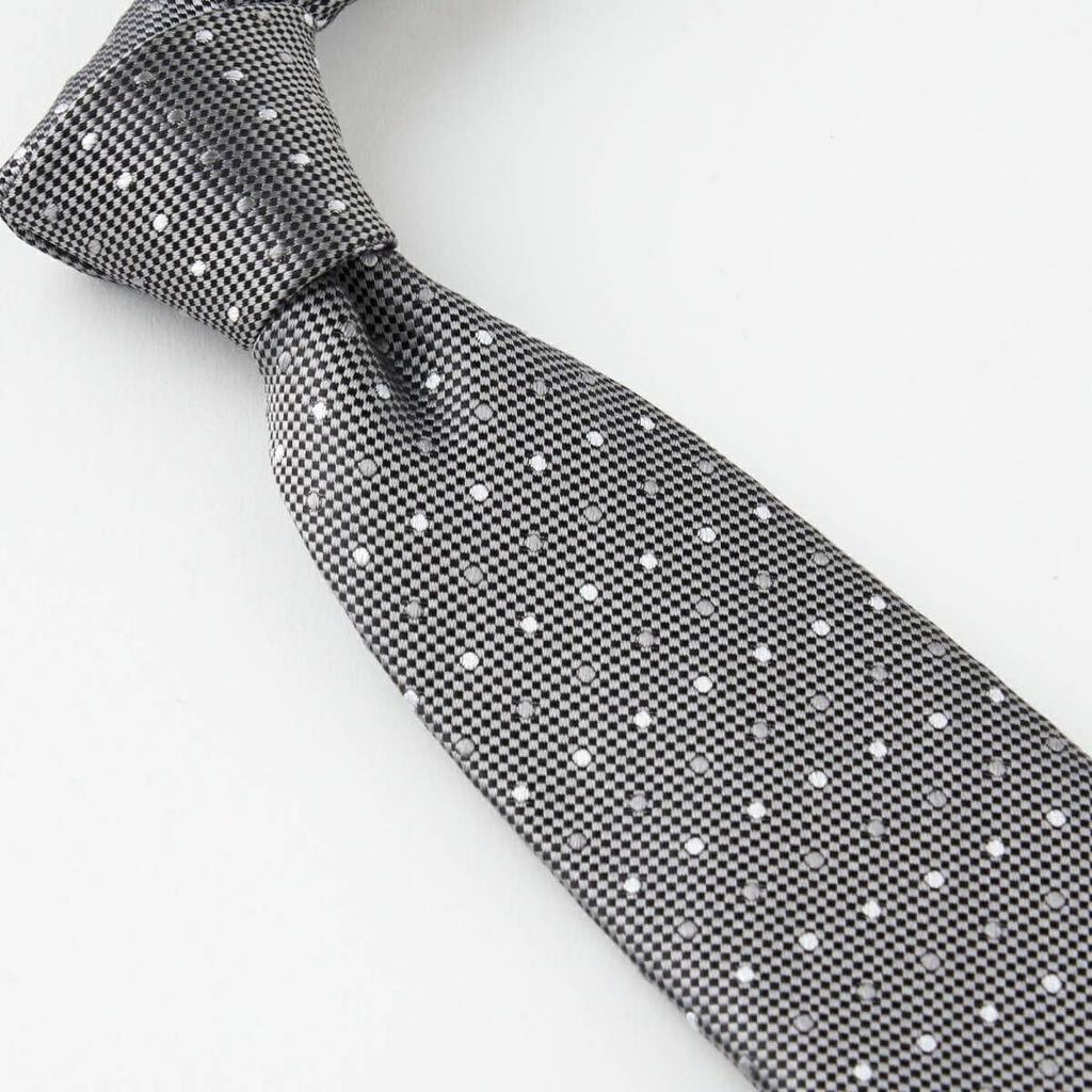 [Ogier] 100% Silk Tie, Regular Tie, Jacquard Weave, Dot Pattern, Gift, Business, Men's, Stylish, 8cm Width