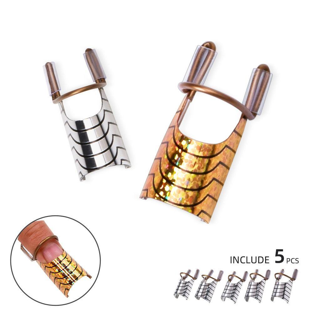 5PCs Flexible Nail Forms Adjustable Manicure Tool for Nails Extension Tips