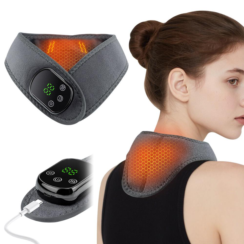 

Electric Heating Neck Massager Adjustable 5 -Level Temperature Hot Compress Vibrating Neck Heat Pad Neck Brace Discomfort Relief
